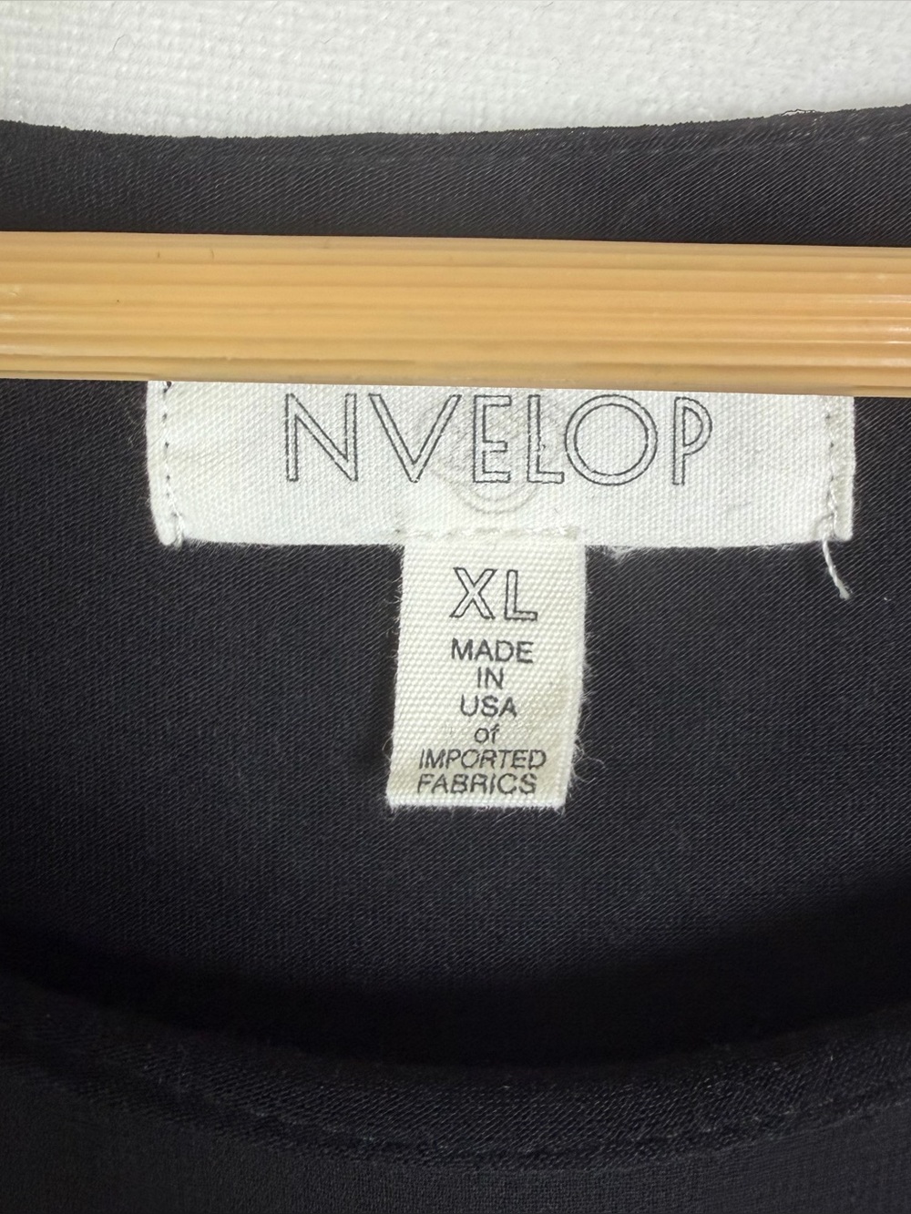 NVELOP Women XL Black Chiffon Overlay Layered Blouse Batwing Dolman Top Made USA - Picture 3 of 8